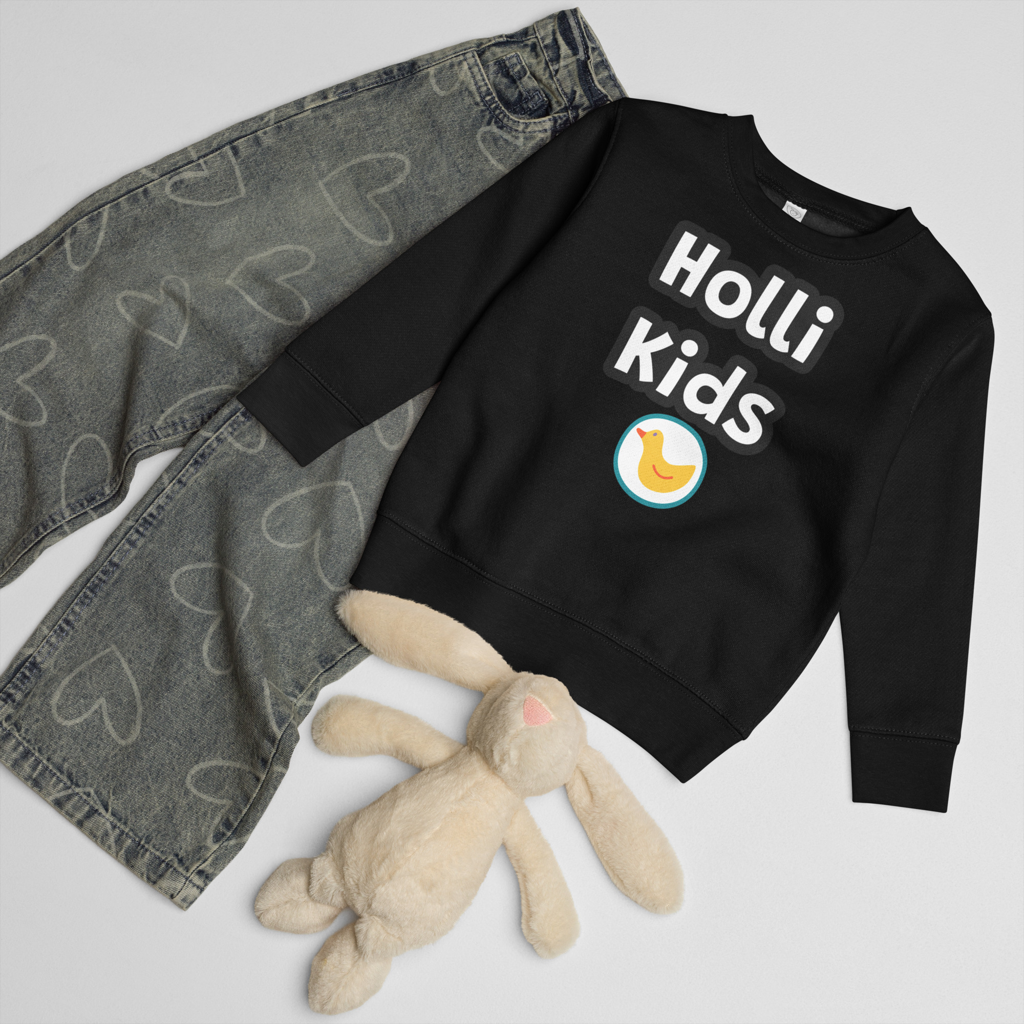 Sudadera de cuello redondo HolliKids unisex.